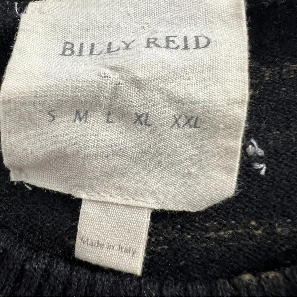 Billy Reid Crewneck Merino Wool Pullover Sweater XL, Black and Tan Melange‎